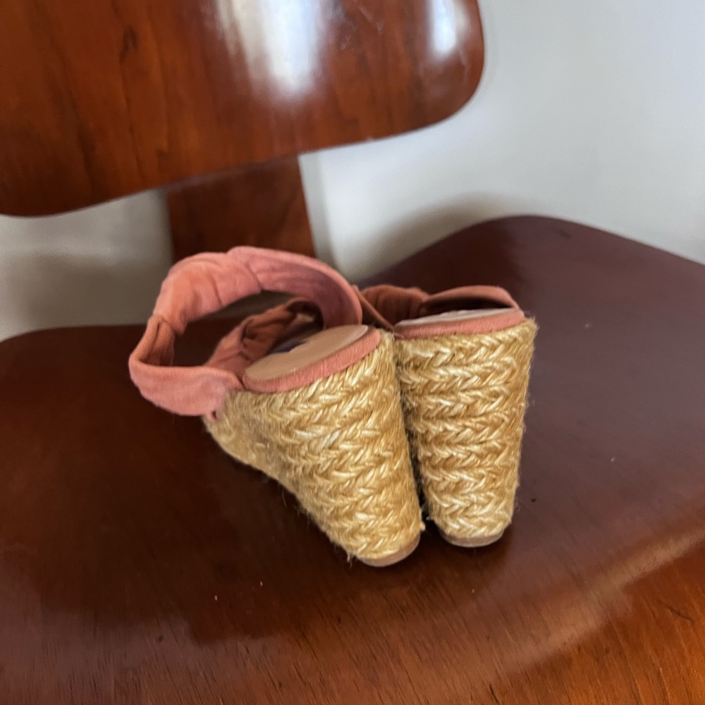 Stuart Weitzman Open Toe Suede Platform With Knot… - image 7